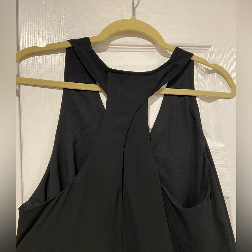 Banana Republic Black Keyhole Twist Racerback Tank Top Shell Flowy Lined Size S - Picture 4 of 10